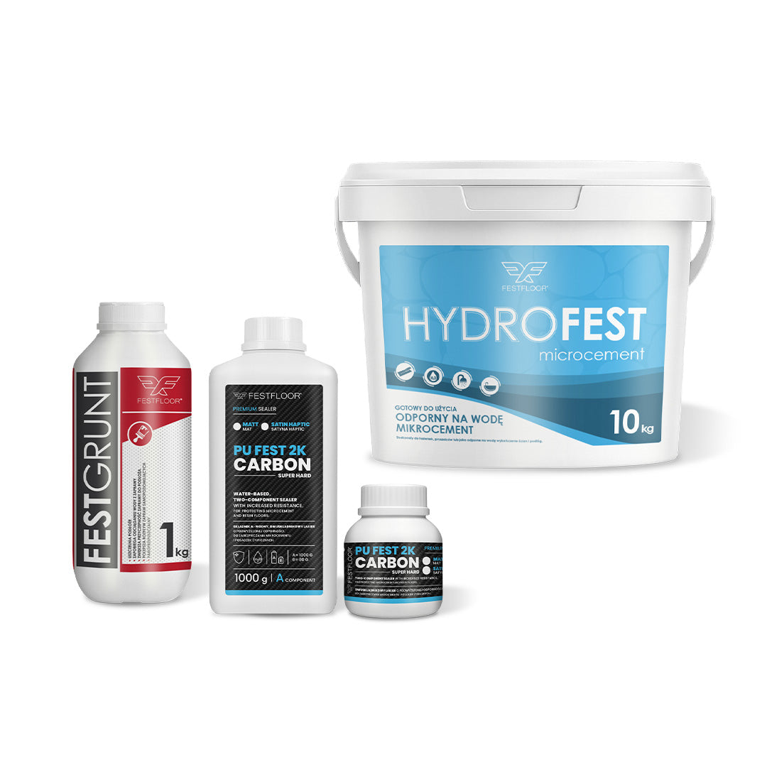 Microcement kit for bathroom walls HYDROFEST - 10m²